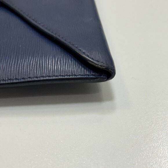 Prada Navy Blue Vitello Leather Envelope Bag P32 - Picture 12 of 14